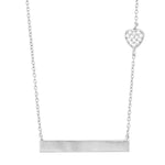 Children’s Sterling Silver CZ Heart Charm Engravable Necklace
