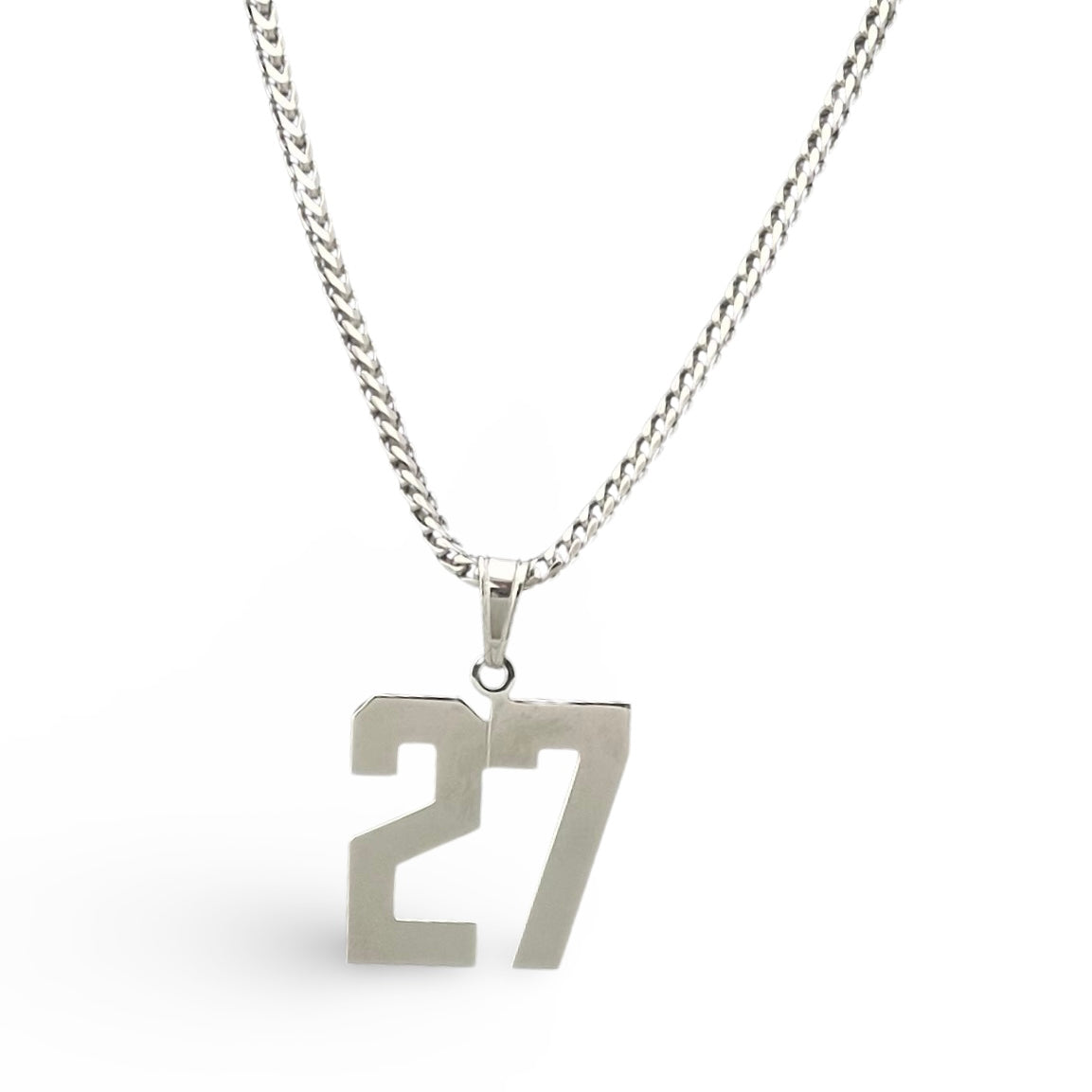Custom Sterling Silver Number Charm on Chain