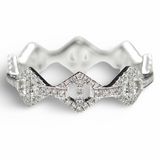 
  
  14k White Gold Triangular Design Diamond Eternity Ring
  
