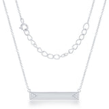 Sterling Silver Engravable CZ Design Necklace
