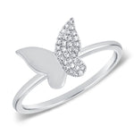 
  
  14k White Gold Diamond Butterfly Ring
  
