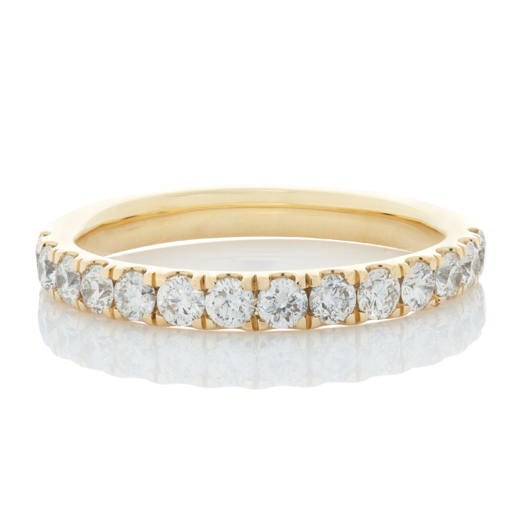 18K Yellow Gold Round Diamond Eternity Wedding Band 1.05 ct. t.w.