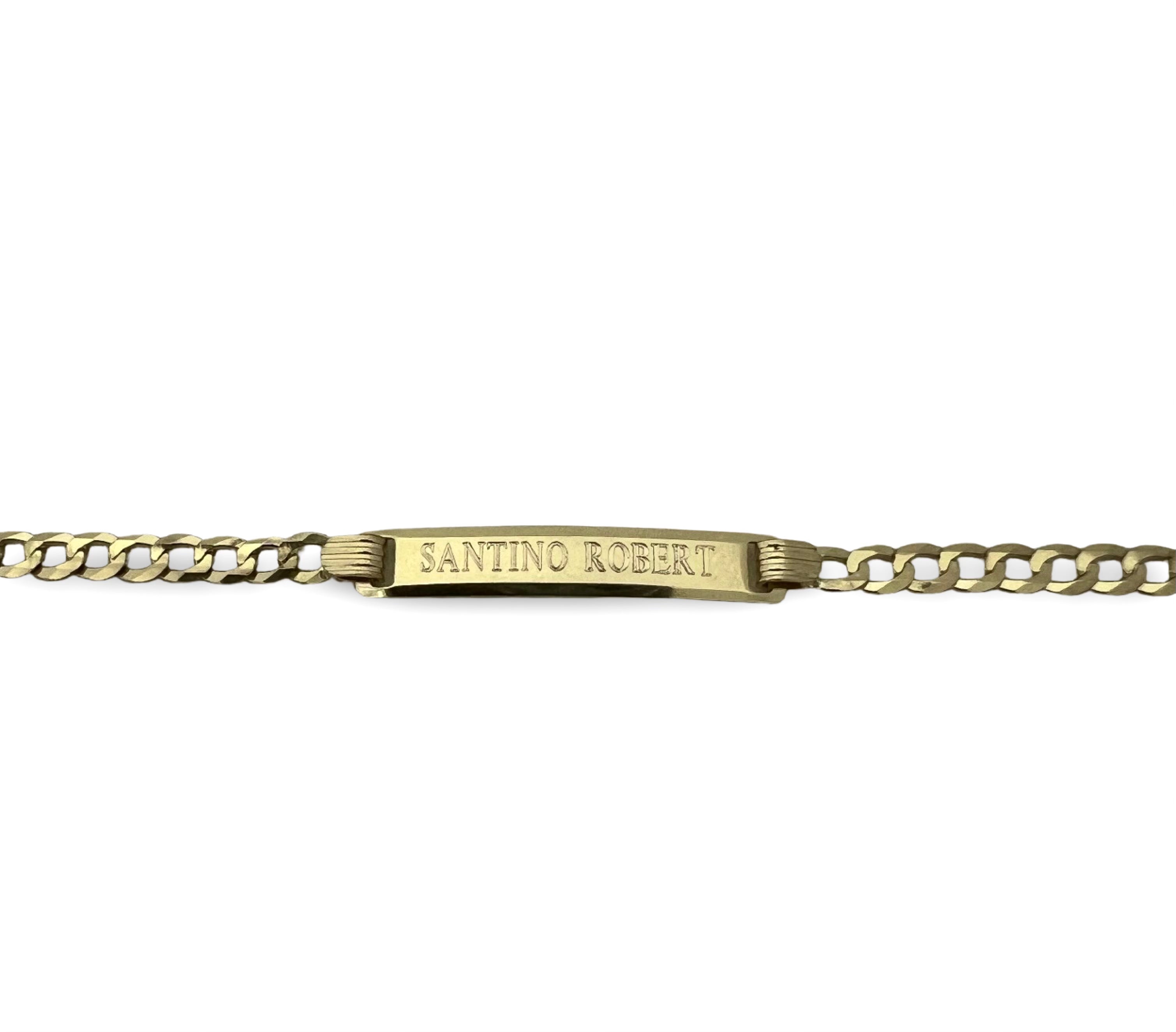 Baby Boy 14K Yellow Gold ID Curb Link Bracelet