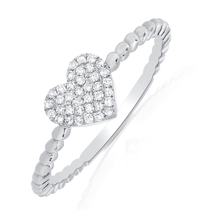 Heart Ring 14K White Gold by Automic Gold