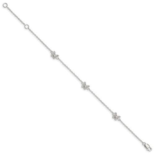 Children’s Sterling Silver Bracelet w/ CZ Butterfly’s