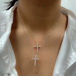 14k White Gold Pronged Diamond Cross Pendant Necklace (0.52 cts. t.w.)