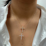 14k White Gold Pronged Diamond Cross Pendant Necklace (0.52 cts. t.w.)