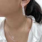 14k White Gold Bezel Diamond Dangle Drop Earrings (1.20 Ct. t.w.)