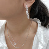 14k White Gold Bezel Diamond Dangle Drop Earrings (1.20 Ct. t.w.)