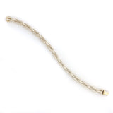 14K Yellow Gold Diamond Paper Clip Style Bracelet