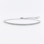 14K White Gold Round Diamond Tennis Bolo Bracelet