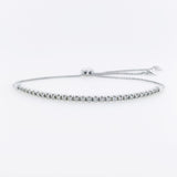 14K White Gold Round Diamond Tennis Bolo Bracelet