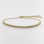 14k Yellow Gold Round Diamond Tennis Bolo Bracelet