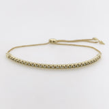 14k Yellow Gold Round Diamond Tennis Bolo Bracelet