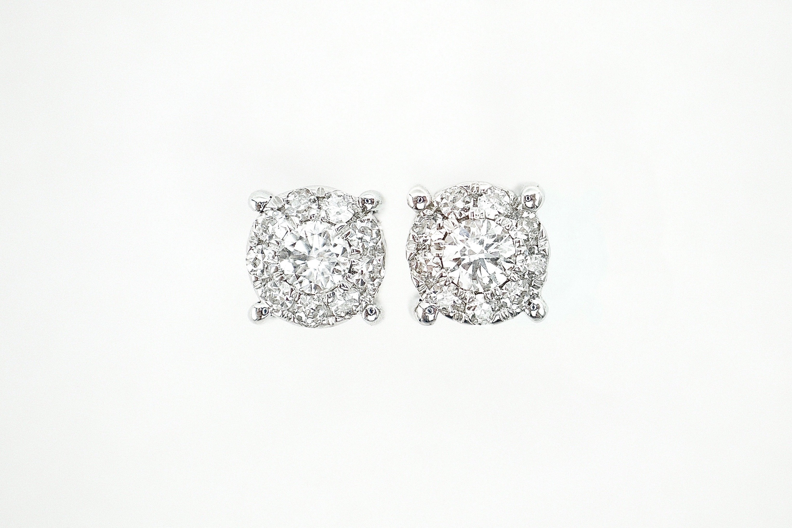 
  
  14k White Gold Diamond Cluster Stud Earrings (1/3 ct. t.w.)
  
