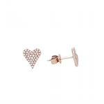 
  
  14k Rose Gold  Pave Diamond Heart Stud Earrings
  
