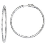 Sterling Silver Large Cubic Zirconia CZ Hoop Earrings
