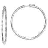 Sterling Silver Large Cubic Zirconia CZ Hoop Earrings