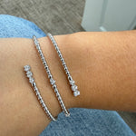 
  
  14K White Gold Beaded Diamond Wrap Bracelet
  
