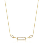 
  
  14k Yellow Gold Paperclip Diamond Necklace
  
