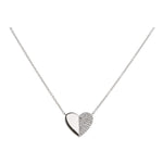 
  
  14k White Gold Diamond Heart Necklace
  
