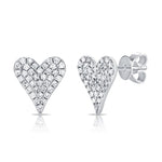 
  
  14k White Gold Diamond Heart Earrings
  
