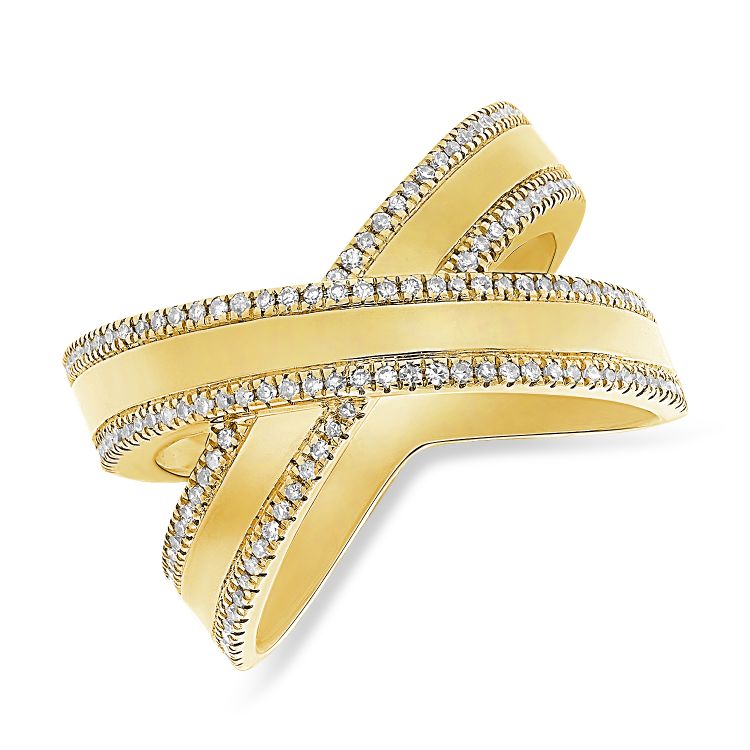 
  
  14K Yellow Gold Diamond Crossover Ring
  
