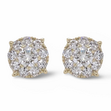 14k Yellow Gold Diamond Cluster Stud Earrings (.81cts t.w.)