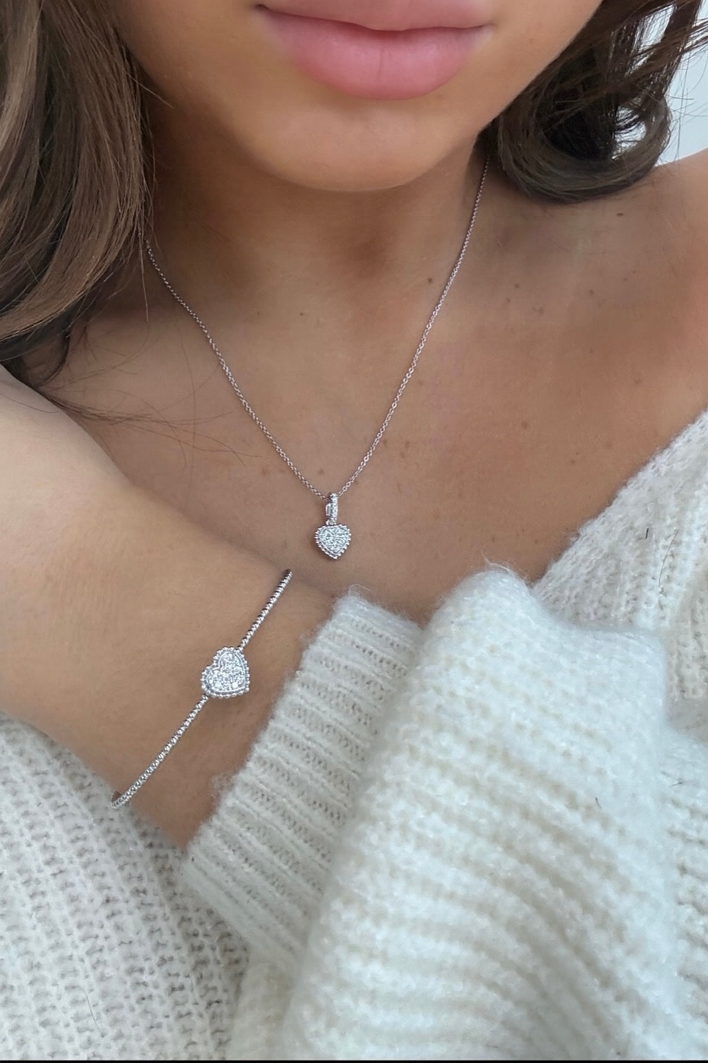 
  
  14K White Gold Diamond Heart Enhancer Pendant
  
