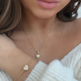 
  
  14K Yellow Gold Diamond Heart Bangle
  
