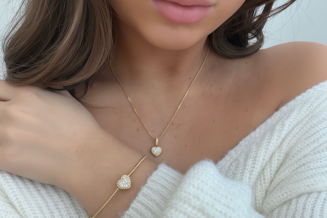 
  
  14K Yellow Gold Diamond Heart Bangle
  
