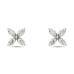 
  
  18K White Gold Diamond Flower Studs
  
