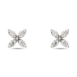 
  
  18K White Gold Diamond Flower Studs
  
