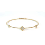 
  
  14K Yellow Gold Diamond Clover Bangle
  
