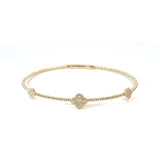 
  
  14K Yellow Gold Diamond Clover Bangle
  
