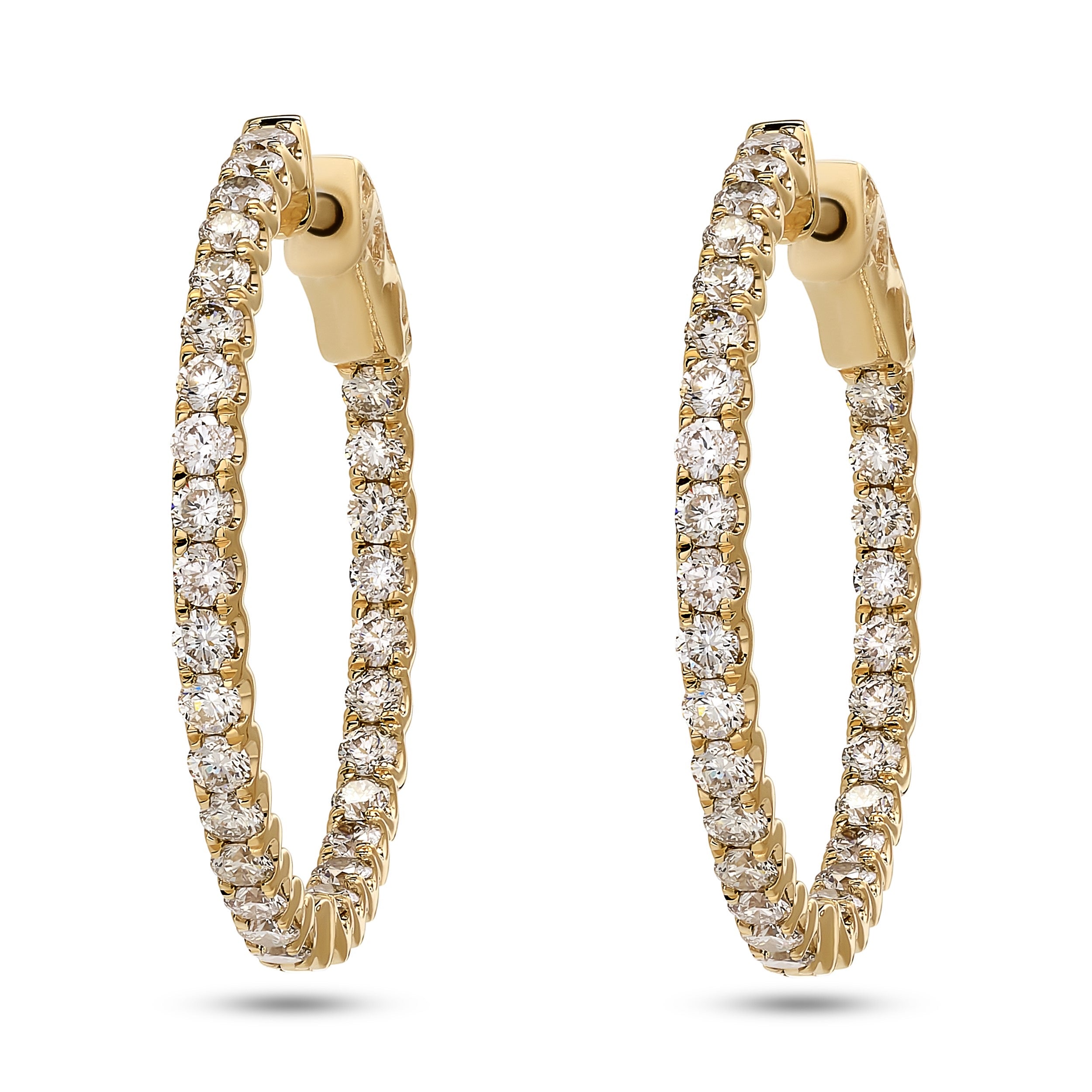 
  
  14K Yellow Gold Inside/Outside Hoop Earrings
  
