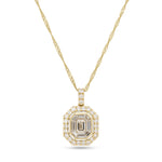 
  
  14K Yellow Gold Diamond Cluster Pendant on 14k Yellow Gold Chain
  
