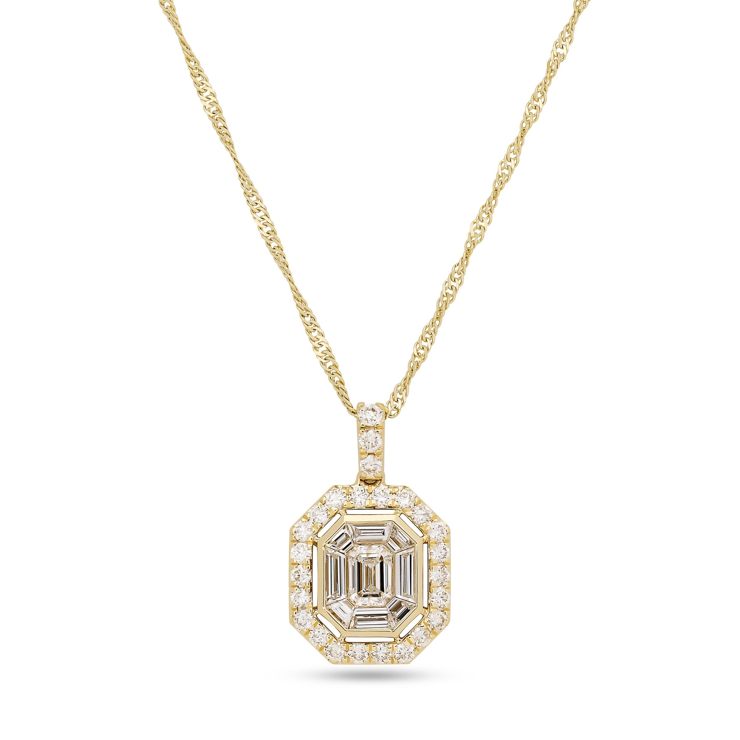 
  
  14K Yellow Gold Diamond Cluster Pendant on 14k Yellow Gold Chain
  
