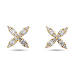 
  
  14K Yellow Gold Diamond Flower Studs
  
