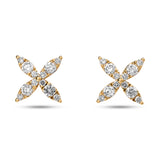 
  
  14K Yellow Gold Diamond Flower Studs
  
