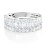 
  
  14k White Gold Baguette and Round Diamond Wedding Band
  
