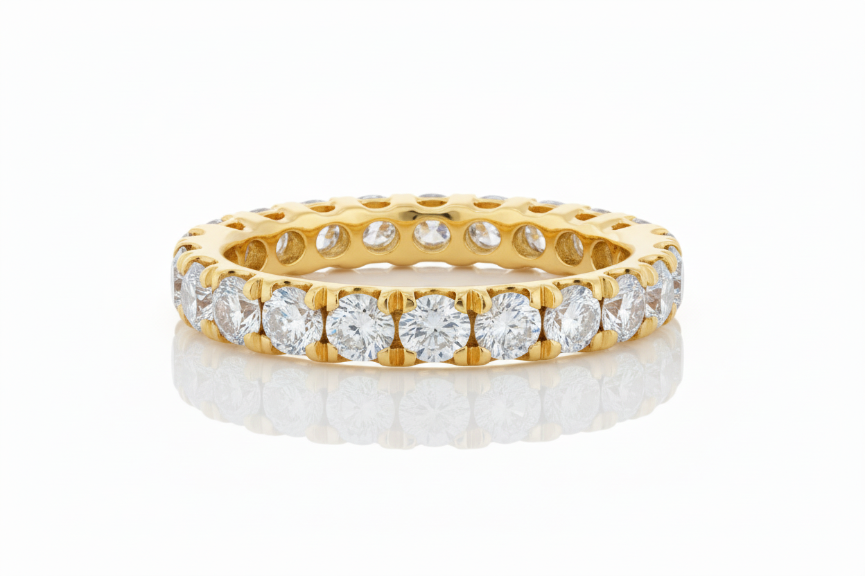 
  
  Diamond Wedding Band 1/2 Around - 0.98cts. - 18K White Gold
  
