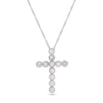 
  
  14k White Gold Pronged Diamond Cross Pendant Necklace (0.52 cts. t.w.)
  
