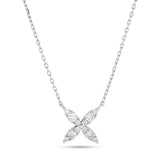14k White Gold X Style Flower Pendant Necklace (0.52 cts. t.w.)