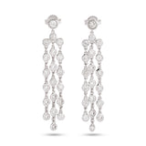 14k White Gold Bezel Diamond Dangle Drop Earrings (1.20 Ct. t.w.)
