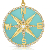 
  
  14K Yellow Gold Diamond and Turquoise Compass Pendant
  
