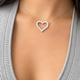 
  
  14KT White Gold Lab Grown Diamond Heart Necklace
  
