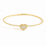 
  
  14K Yellow Gold Diamond Heart Bangle
  
