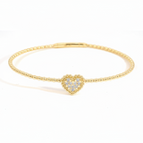 
  
  14K Yellow Gold Diamond Heart Bangle
  
