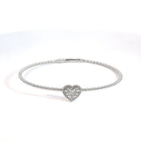 
  
  14K White Gold Diamond Heart Bangle
  
